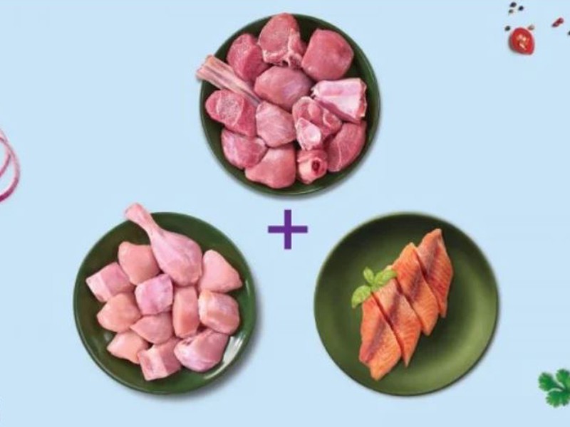 Triple Combo-2 (Chicken Skinless Curry Cut 1kg + Beef Curry Cut 500gm + Boneless Baasa Fillets 500gm)