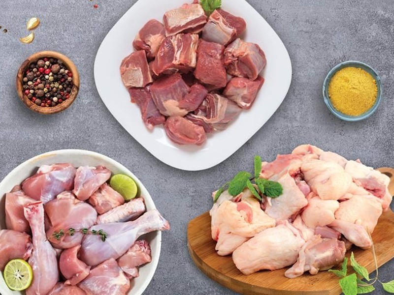 Triple Combo-3 (1Kg Chicken Skinless Curry Cut + 1Kg Deshi Duck Curry Cut + 500g Mutton Curry Cut)