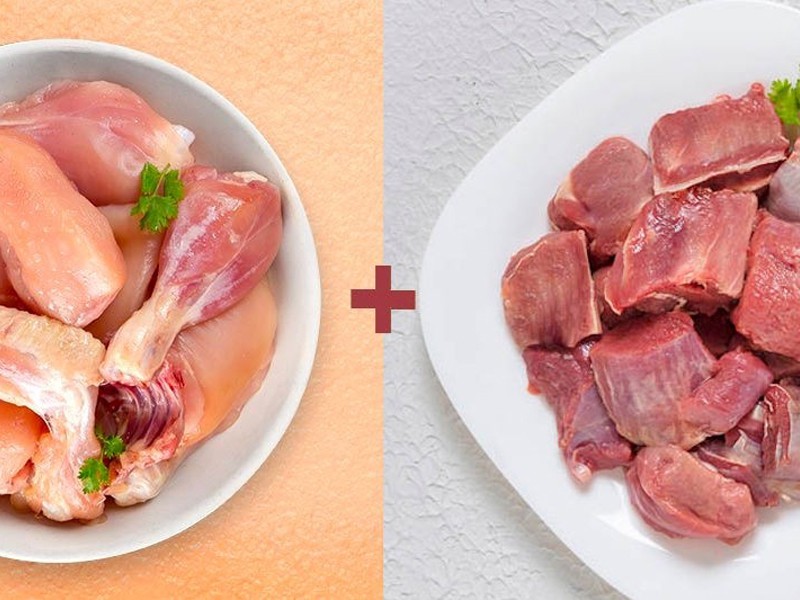 Combo-5 (1kg Premium Tender Chicken Skinless Curry Cut + 500g Premium Tender Beef Curry Cut)